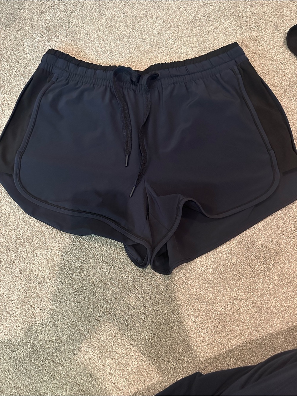 Women's Brooklyn navy with black trim Athletic Drawstring Shorts